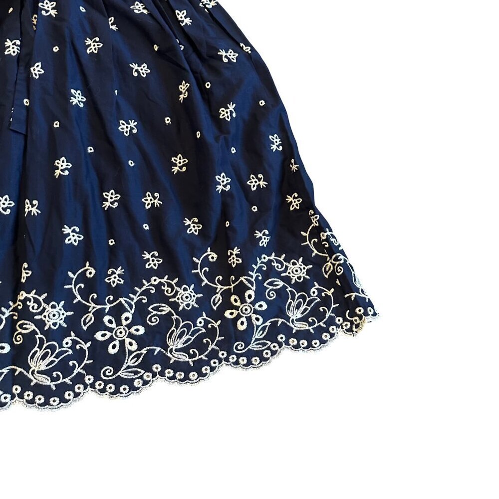 Lane Bryant Navy Embroidered A-Line Dress Cap Sleeves Cotton Size 16 Women's NWT - Picture 12 of 14